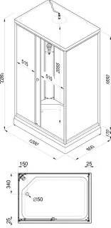 Душевая кабина Triton Квадро Щ0000045508 120x80 см профиль белый стекло с узором